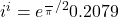 i^i = e^{−\frac_{\pi}{/2}} ≒ 0.2079 
