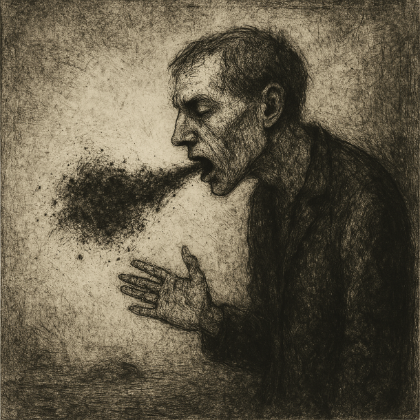 異物を吐き出すやうに